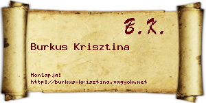 Burkus Krisztina névjegykártya