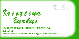 krisztina burkus business card